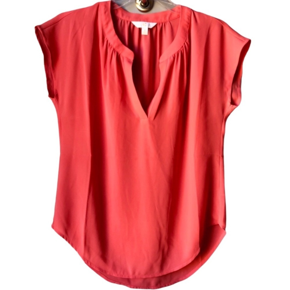 C Label Coral Sleeveless Top (slightly) HI Low M